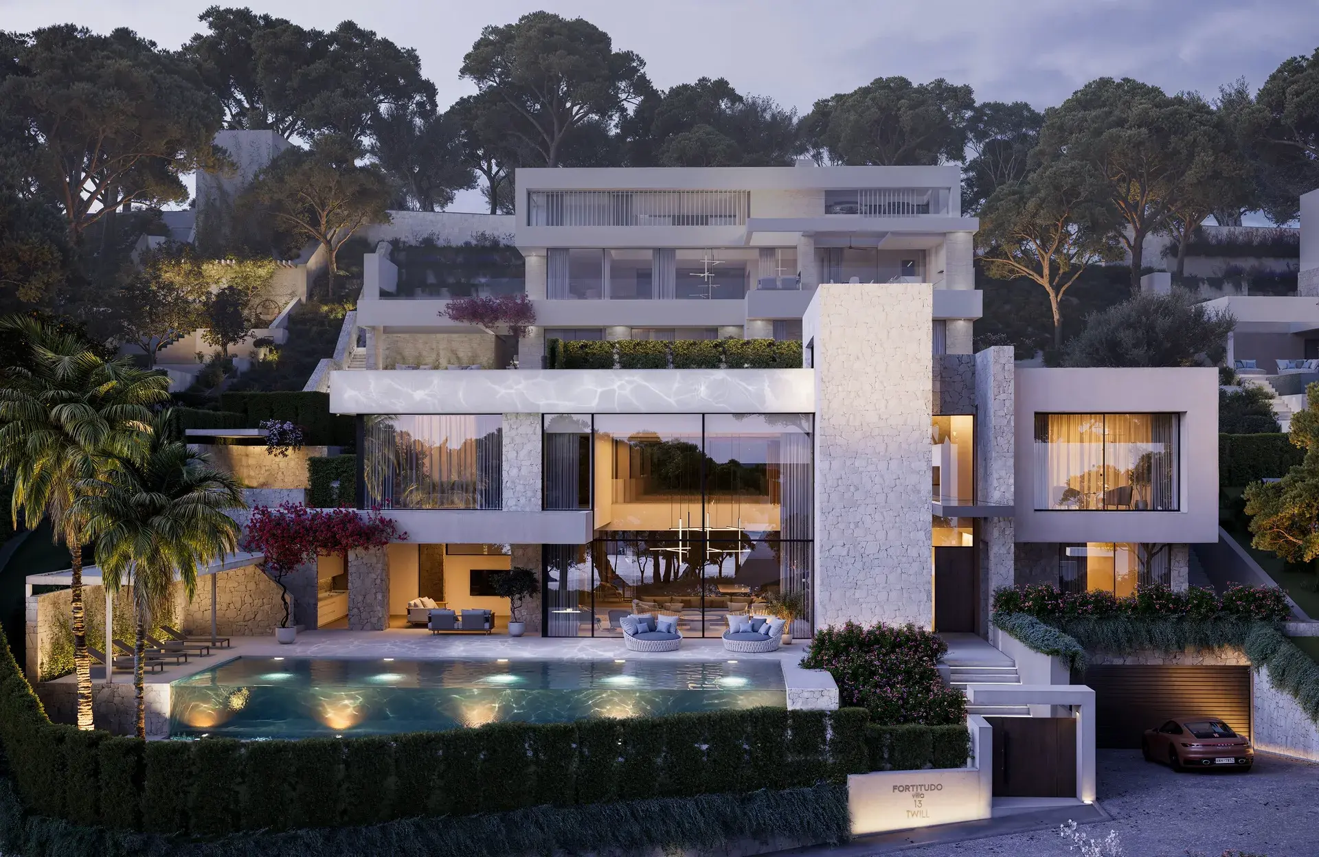 MIXER villa in Cyprus at dusk